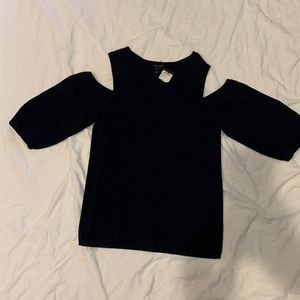 Club Monaco off-the-shoulder navy stretchy top